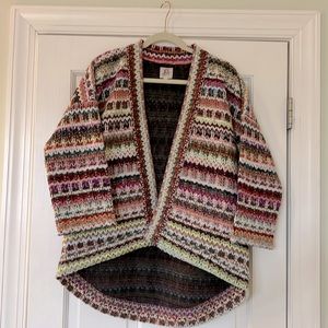 Anthropologie DRA Gorgeous Colorful High Low Cardigan